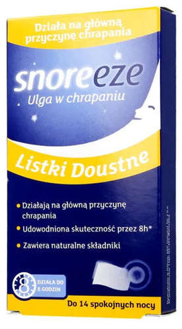 SNOREEZE x 14 listków na chrapanie