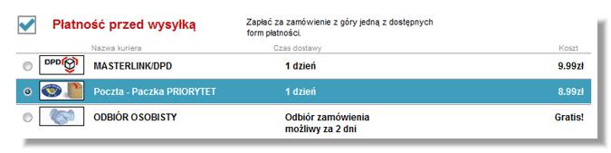 Formy dostawy