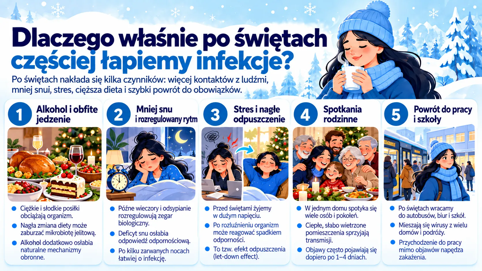 Dlaczego właśnie po świętach częściej łapiemy infekcje?