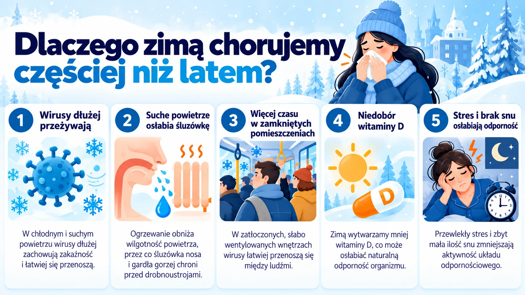 Dlaczego zimą chorujemy częściej niż latem?