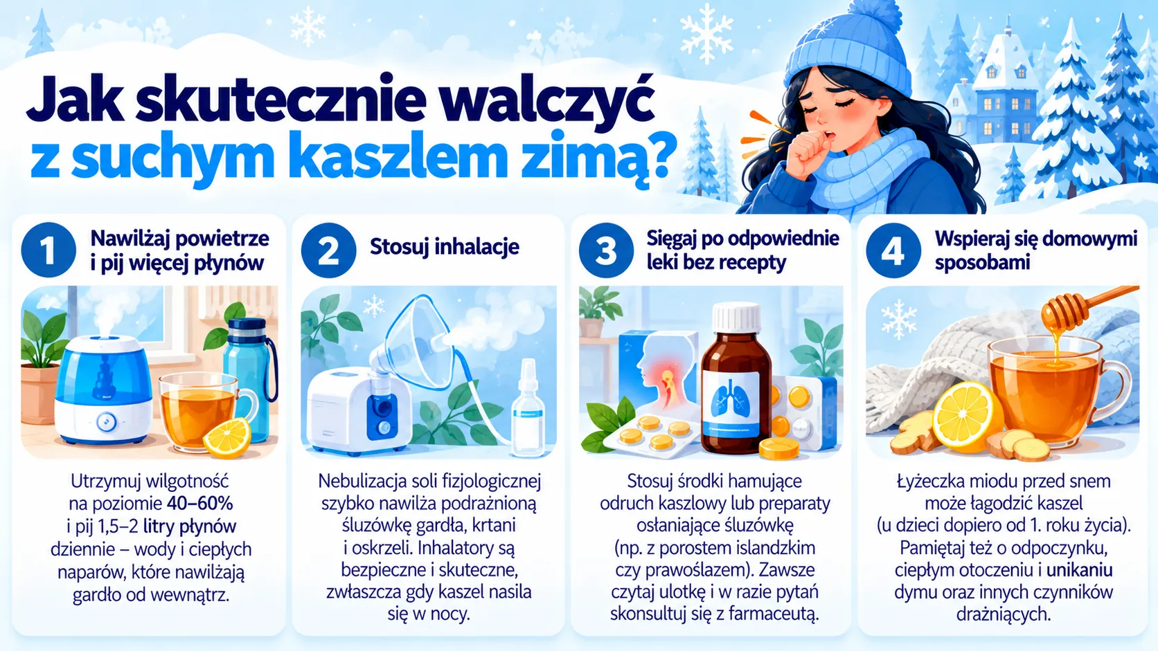 Jak skutecznie walczyć z suchym kaszlem zimą?