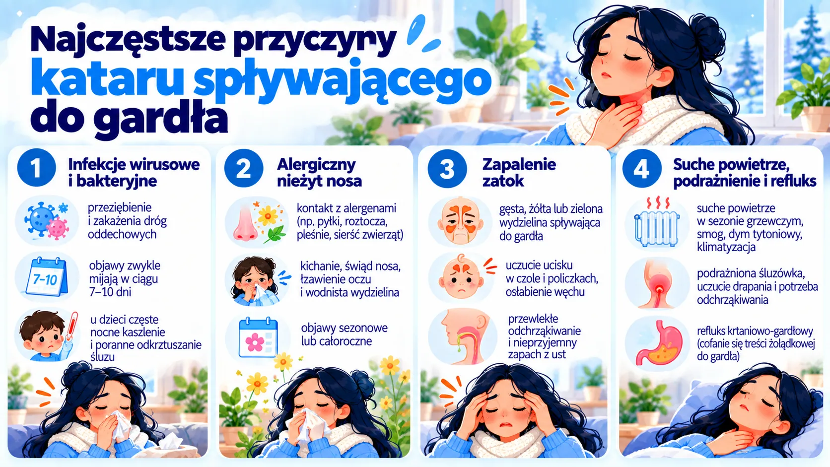 Najczęstsze przyczyny kataru spływającego do gardła