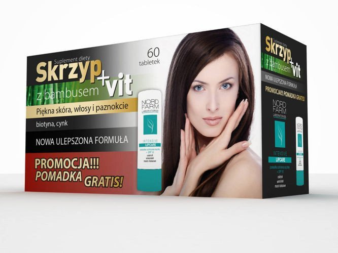 SKRZYP POLNY z bambusem + witaminy x 60 tabletek + Pomadka Gratis