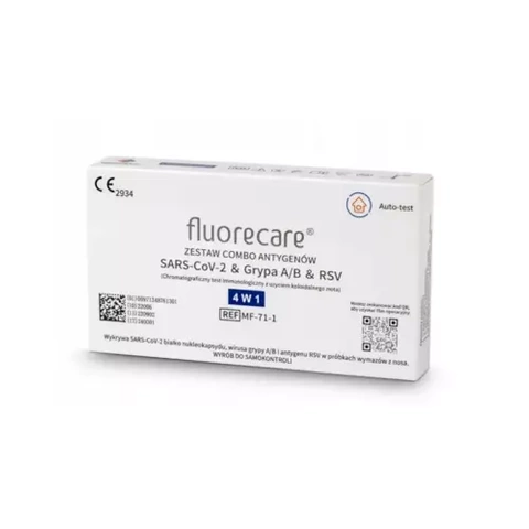 Test antygenowy Combo FLUORECARE Grypa A/B + COVID-19 + RSV x 1 sztuka