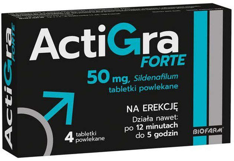 ActiGra Forte 50mg x 4 tabletki
